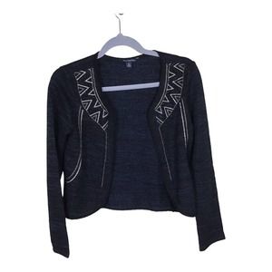 American Eagle Women bolero style cropped sweater w metallic detail Sz. Sm  EUC